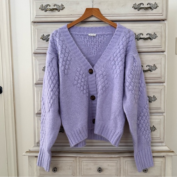 Vici Sweaters - Vici Lavender Button Sweater Cardigan